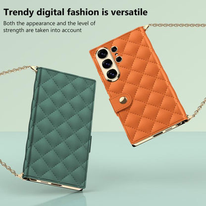 GKK Plating Diamond Texture Leather Phone Case With Crossbody Chain, For Samsung Galaxy S26 Ultra 5G