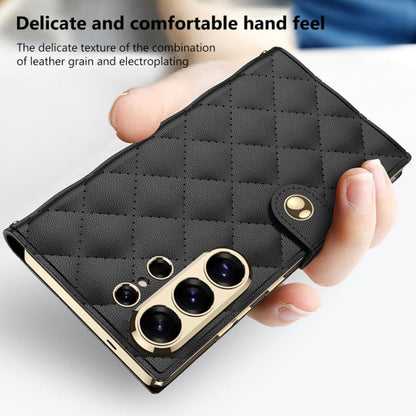 GKK Plating Diamond Texture Leather Phone Case With Crossbody Chain, For Samsung Galaxy S26 Ultra 5G