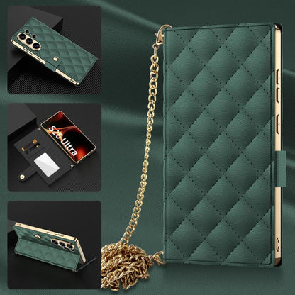 GKK Plating Diamond Texture Leather Phone Case With Crossbody Chain, For Samsung Galaxy S26 Ultra 5G