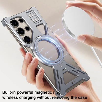 Armor 360 Holder Frameless Alloy MagSafe Phone Case, For Samsung Galaxy S26 Ultra 5G, For Samsung Galaxy S25 Ultra 5G, For Samsung Galaxy S24 Ultra 5G, For Samsung Galaxy S23 Ultra 5G