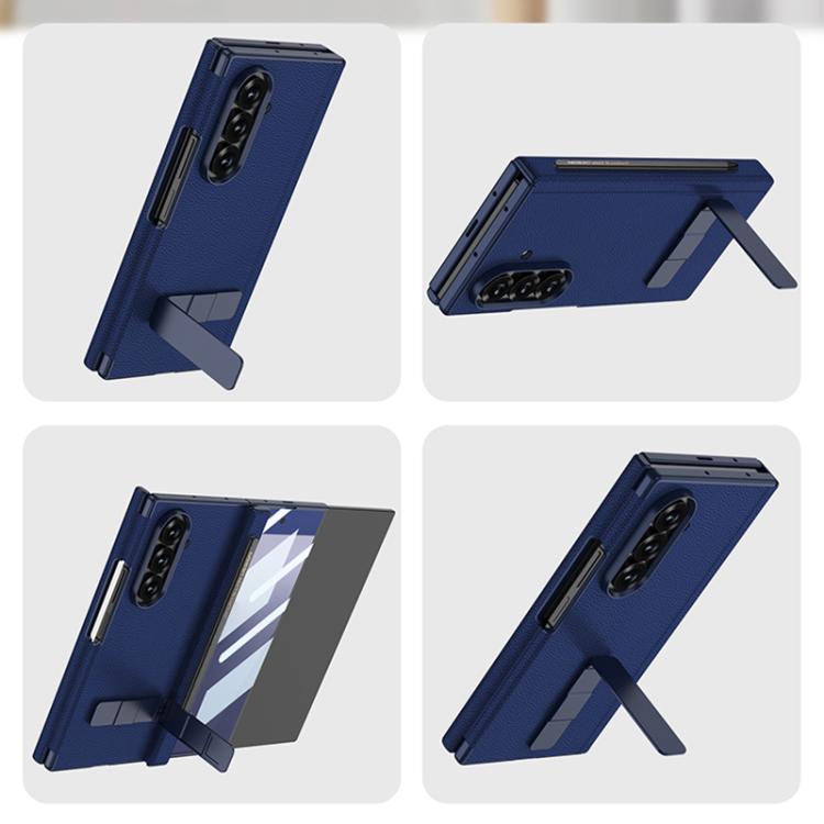 GKK Magnetic Folding Leather One-Line Rotating Holder Phone Case with Magnetic Stylus, For Samsung Galaxy Z TriFold