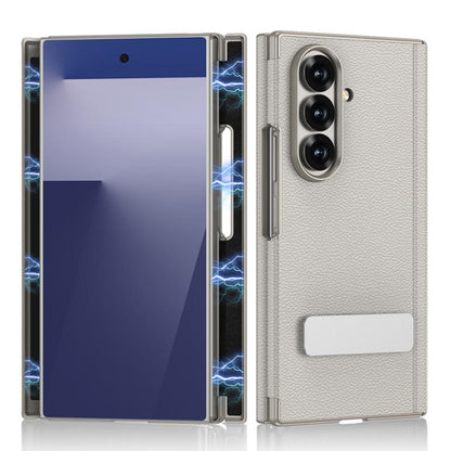 GKK Magnetic Folding Leather One-Line Rotating Holder Phone Case, For Samsung Galaxy Z TriFold