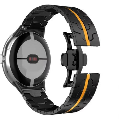 Bracelet de montre en acier inoxydable avec boucle papillon Iron Man, pour Google Pixel Watch 4 / 3 / 2 / 1 41mm