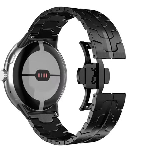 Iron Man Butterfly Buckle Aluminum Alloy Watch Band, For Google Pixel Watch 4 / 3 45mm