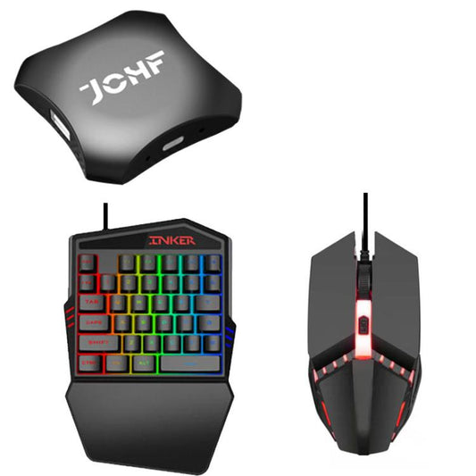 Clavier de jeu et convertisseur de souris JCHF, base d'adaptateur unique, kit souris clavier adaptateur 3 en 1, kit support tapis souris clavier adaptateur 5 en 1