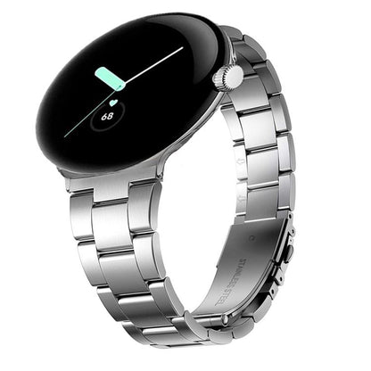 Slim Three Beads Stainless Steel Watch Band, For Google Pixel Watch 4 / 3 / 2 / 1 41mm