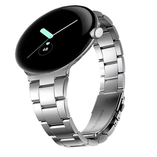 Slim Three Beads Stainless Steel Watch Band, For Google Pixel Watch 4 / 3 / 2 / 1 41mm