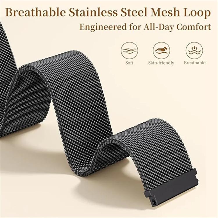 Loop Dual Magnetic Buckle Milanese Stainless Steel Watch Band, For Google Pixel Watch 4 / 3 / 2 / 1 41mm
