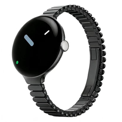 Slim Oval One Bead Butterfly Buckle Stainless Steel Watch Band, For Google Pixel Watch 4 / 3 / 2 / 1 41mm