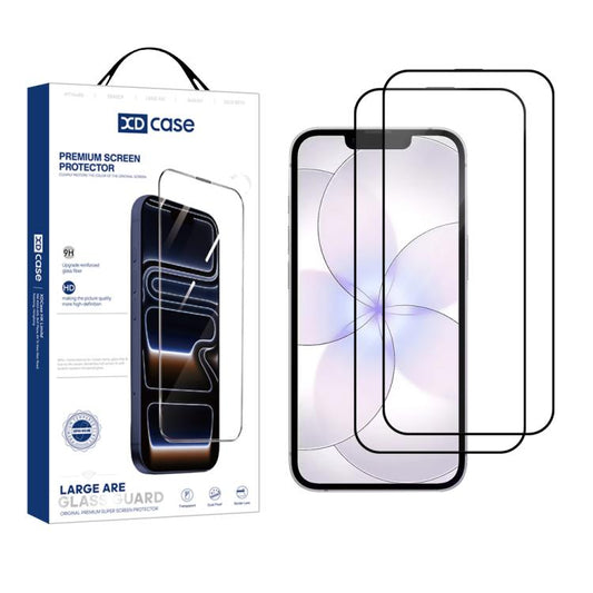 XDcase 2pcs / Pack Silk Screen Printed HD Tempered Glass Film, For iPhone 17e / 16e, For iPhone 17 Pro Max, For iPhone 17 Pro, For iPhone 17, For iPhone Air, For iPhone 16 Pro Max, For iPhone 16 Pro, For iPhone 16 Plus, For iPhone 16