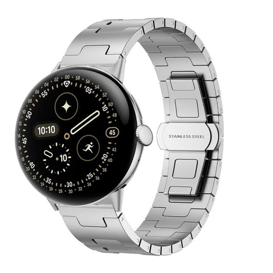 H-Shaped Butterfly Clasp Stainless Steel Watch Band, For Google Pixel Watch 4 / 3 45mm