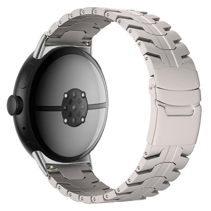 Split Design Iron Man Safety Buckle Titanium Alloy Watch Band, For Google Pixel Watch 4 / 3 45mm