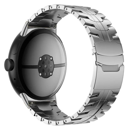 Split Design Iron Man Safety Buckle Titanium Alloy Watch Band, For Google Pixel Watch 4 / 3 45mm