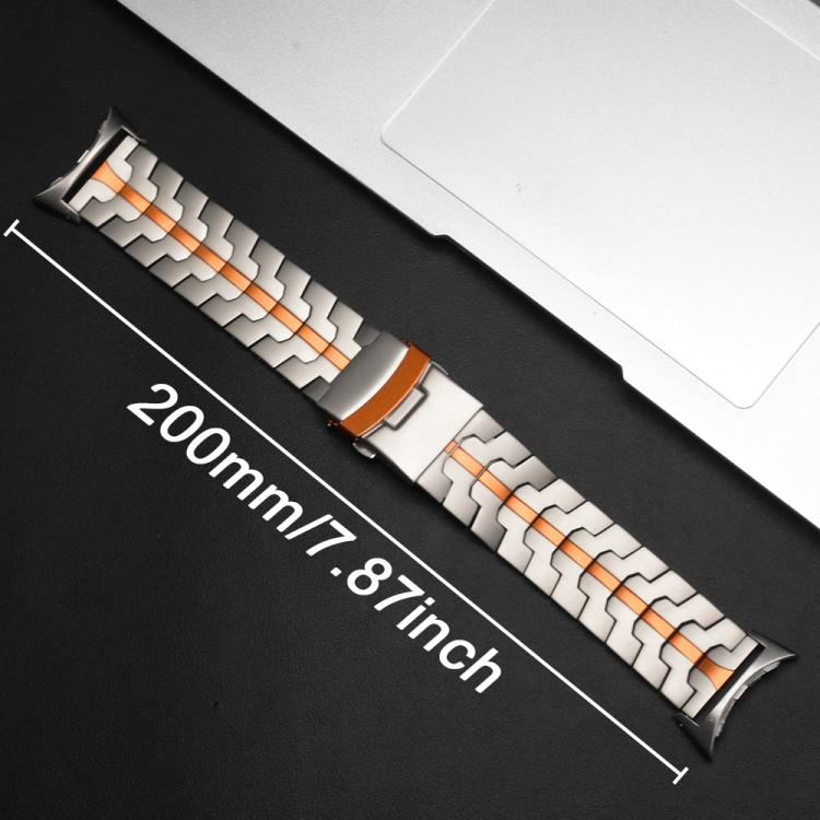 Split Design Iron Man Safety Buckle Titanium Alloy Watch Band, For Google Pixel Watch 4 / 3 45mm