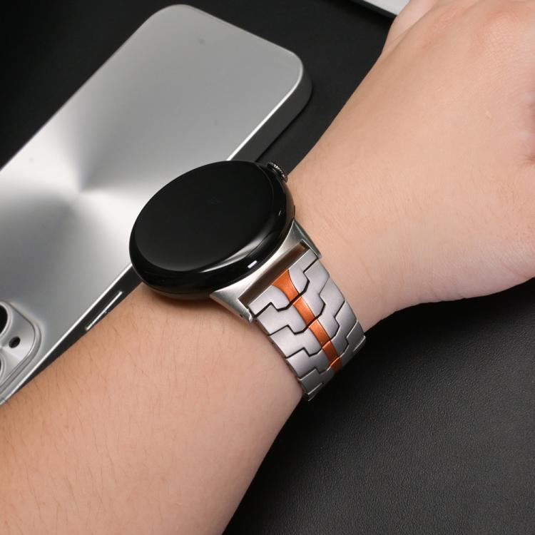 Split Design Iron Man Safety Buckle Titanium Alloy Watch Band, For Google Pixel Watch 4 / 3 45mm