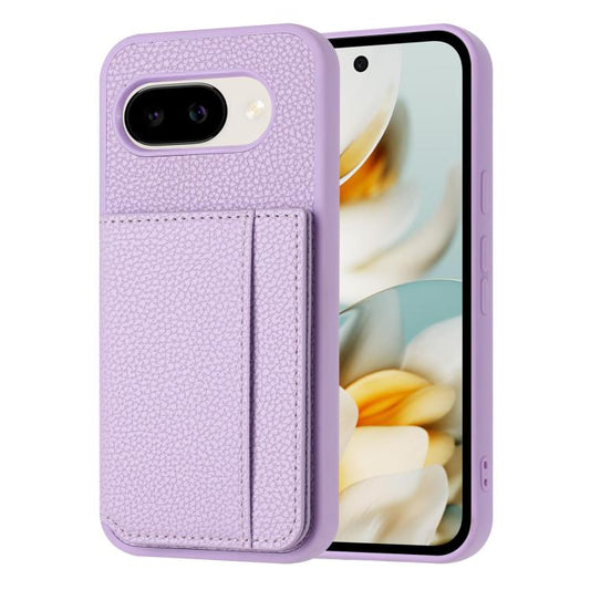 Litchi Pattern Magnetic Card Bag Holder Phone Case, For Google Pixel 9a, For Google Pixel 9