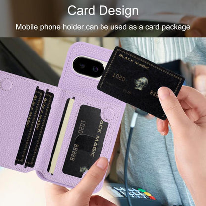 Litchi Pattern Magnetic Card Bag Holder Phone Case, For Google Pixel 9a, For Google Pixel 9