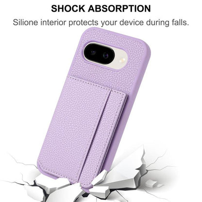 Litchi Pattern Magnetic Card Bag Holder Phone Case, For Google Pixel 9a, For Google Pixel 9