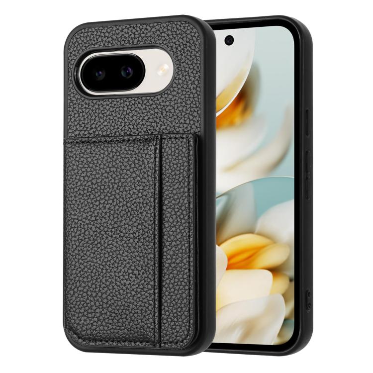 Litchi Pattern Magnetic Card Bag Holder Phone Case, For Google Pixel 9a, For Google Pixel 9