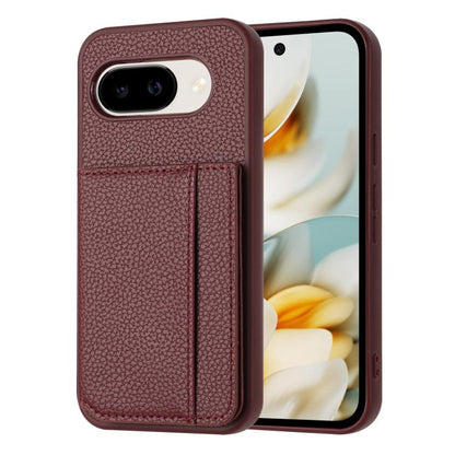 Litchi Pattern Magnetic Card Bag Holder Phone Case, For Google Pixel 9a, For Google Pixel 9