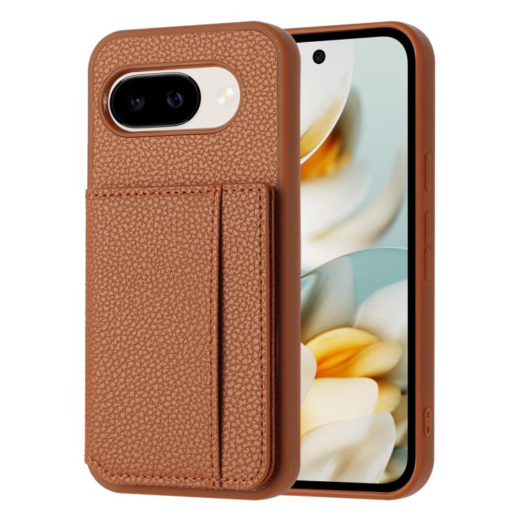 Litchi Pattern Magnetic Card Bag Holder Phone Case, For Google Pixel 9a, For Google Pixel 9