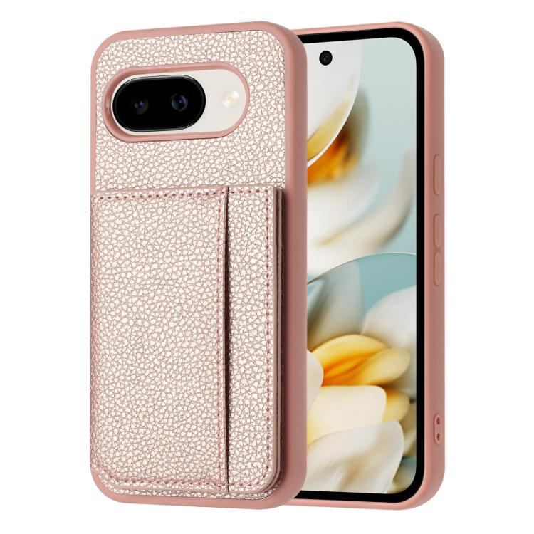 Litchi Pattern Magnetic Card Bag Holder Phone Case, For Google Pixel 9a, For Google Pixel 9