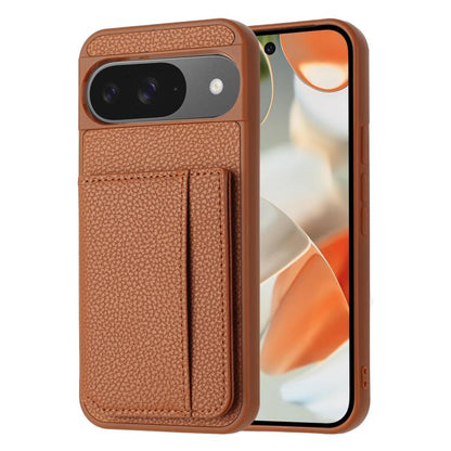 Litchi Pattern Magnetic Card Bag Holder Phone Case, For Google Pixel 9a, For Google Pixel 9