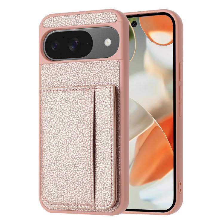 Litchi Pattern Magnetic Card Bag Holder Phone Case, For Google Pixel 9a, For Google Pixel 9