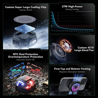 Black Shark Mag-Cooler 4 Pro 27W Magnetic Semiconductor Cooling Back Clip Phone Radiator, Mag-Cooler 4 Pro