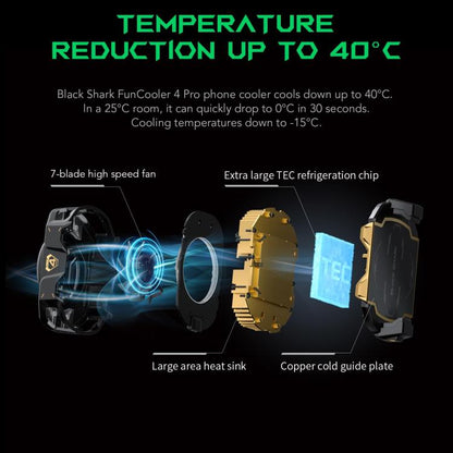 Black Shark Fun-Cooler 4 Pro Professional Semiconductor Cooling Back Clip Phone Radiator, Fun-Cooler 4 Pro