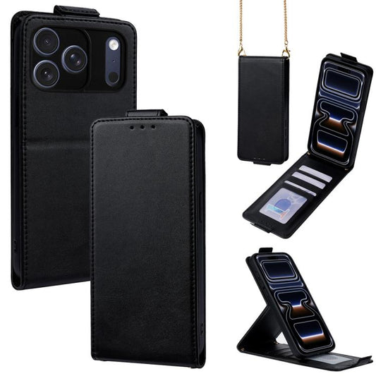 Vertical Flip Cover Solid Color Vegan Leather Phone Case with Crossbody Chain, For iPhone 18 Pro / 17 Pro, For iPhone 18 Pro Max / 17 Pro Max, For iPhone 17e / 16e, For iPhone 17, For iPhone Air, For iPhone 16 Pro Max, For iPhone 16 Pro                ...
