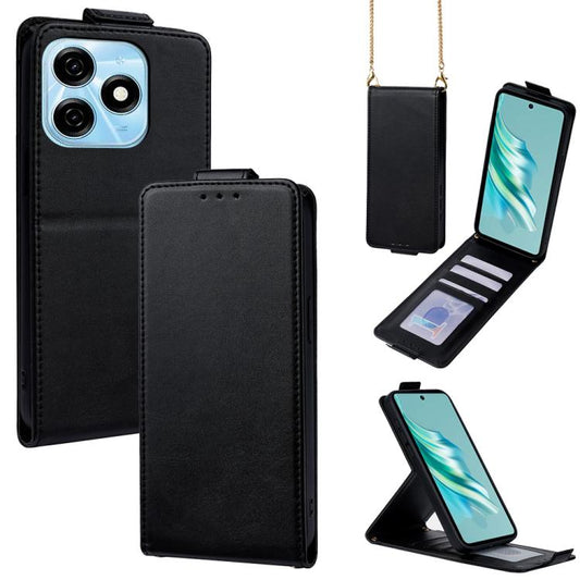 Vertical Flip Cover Solid Color Vegan Leather Phone Case with Crossbody Chain, For Tecno Spark 20 / Smart 8 Pro, For Tecno Pova Neo 3, For Tecno Pova 5, For Tecno Camon 20 Premier 5G, For Tecno Camon 20 Pro 5G, For Tecno Camon 20 / Camon 20 Pro 4G     ...