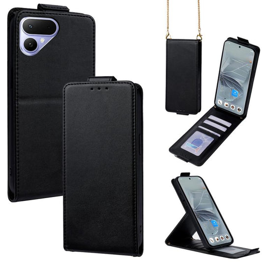Vertical Flip Cover Solid Color Vegan Leather Phone Case with Crossbody Chain, For Tecno Pova Curve 2 5G, For Tecno Camon 50 Pro 4G, For Tecno Camon 50 4G, For Tecno Pova Slim 5G, For Tecno Pova 7 Pro 5G, For Tecno Spark 40 Pro+ 4G                     ...