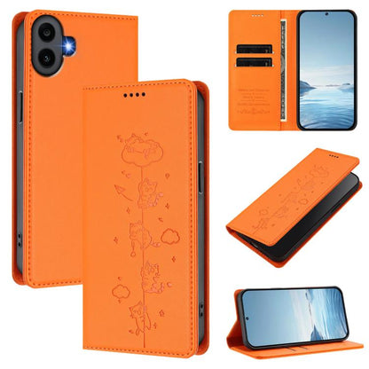 Cute Cats Embossed Magnetic RFID Vegan Leather Phone Case, For Nothing Phone 4a Pro, For Nothing Phone 4a, For Nothing Phone 3a Lite, For Nothing Phone 3, For Nothing CMF Phone 2 Pro, For Nothing Phone 3a, For Nothing Phone 3a Pro, For Nothing CMF Phon...