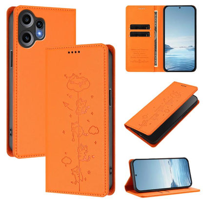 Cute Cats Embossed Magnetic RFID Vegan Leather Phone Case, For Nothing Phone 4a Pro, For Nothing Phone 4a, For Nothing Phone 3a Lite, For Nothing Phone 3, For Nothing CMF Phone 2 Pro, For Nothing Phone 3a, For Nothing Phone 3a Pro, For Nothing CMF Phon...