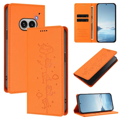 Cute Cats Embossed Magnetic RFID Vegan Leather Phone Case, For Nothing Phone 4a Pro, For Nothing Phone 4a, For Nothing Phone 3a Lite, For Nothing Phone 3, For Nothing CMF Phone 2 Pro, For Nothing Phone 3a, For Nothing Phone 3a Pro, For Nothing CMF Phon...