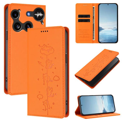 Cute Cats Embossed Magnetic RFID Vegan Leather Phone Case, For Nothing Phone 4a Pro, For Nothing Phone 4a, For Nothing Phone 3a Lite, For Nothing Phone 3, For Nothing CMF Phone 2 Pro, For Nothing Phone 3a, For Nothing Phone 3a Pro, For Nothing CMF Phon...