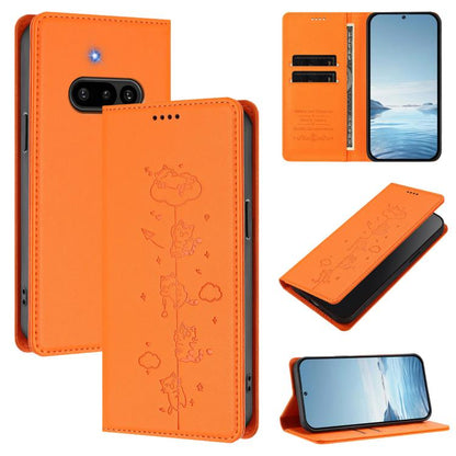 Cute Cats Embossed Magnetic RFID Vegan Leather Phone Case, For Nothing Phone 4a Pro, For Nothing Phone 4a, For Nothing Phone 3a Lite, For Nothing Phone 3, For Nothing CMF Phone 2 Pro, For Nothing Phone 3a, For Nothing Phone 3a Pro, For Nothing CMF Phon...