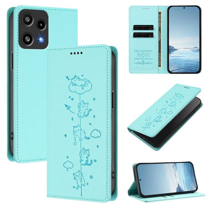 Cute Cats Embossed Magnetic RFID Vegan Leather Phone Case, For Nothing Phone 4a Pro, For Nothing Phone 4a, For Nothing Phone 3a Lite, For Nothing Phone 3, For Nothing CMF Phone 2 Pro, For Nothing Phone 3a, For Nothing Phone 3a Pro, For Nothing CMF Phon...