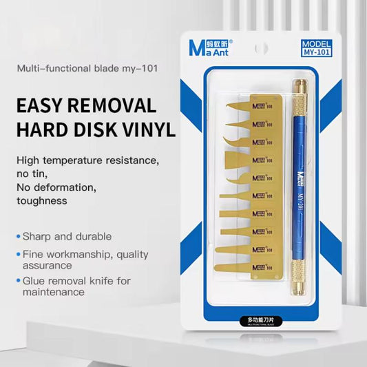 Zestaw ultracienkich ostrzy ze stali nierdzewnej do usuwania kleju MaAnt MY-101, MaAnt MY-101