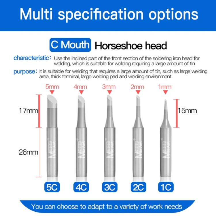 MaAnt ANT936 Series Lead-free Environmental Protection Universal Soldering Iron Tips, 1.6K, K, SK, 1.6SK, I, B, 1C, 2C, 3C, 4C, 5C, J, 0.8D, 1.2D, 1.6D, 2.4D, 3.2D