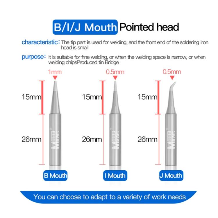 MaAnt ANT936 Series Lead-free Environmental Protection Universal Soldering Iron Tips, 1.6K, K, SK, 1.6SK, I, B, 1C, 2C, 3C, 4C, 5C, J, 0.8D, 1.2D, 1.6D, 2.4D, 3.2D