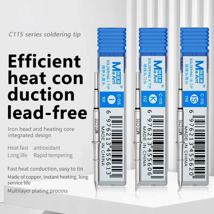 MaAnt C-115 Series Efficient Heat Conduction Lead-free Soldering Iron Tips for T210 / T26 Handles, K 112, IS 118, I 101