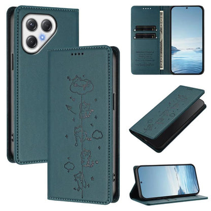 Cute Cats Embossed Magnetic RFID Vegan Leather Phone Case, For Tecno Camon 50 Pro 4G, For Tecno Camon 50 4G, For Tecno Pova Slim 5G / Spark Slim 4G, For Tecno Spark 40C, For Tecno Pova 7 Pro 5G, For Tecno Pova 7 5G, For Tecno Pop 10 / Infinix Smart 10 ...