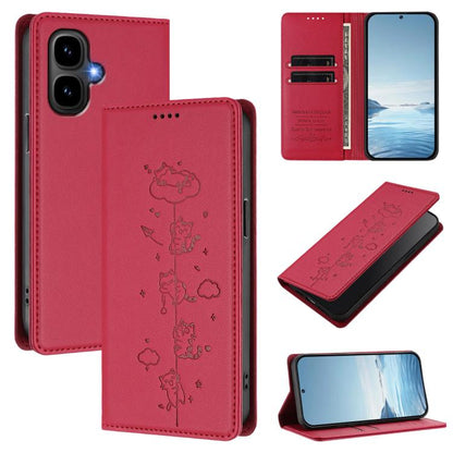 Cute Cats Embossed Magnetic RFID Vegan Leather Phone Case, For Tecno Camon 50 Pro 4G, For Tecno Camon 50 4G, For Tecno Pova Slim 5G / Spark Slim 4G, For Tecno Spark 40C, For Tecno Pova 7 Pro 5G, For Tecno Pova 7 5G, For Tecno Pop 10 / Infinix Smart 10 ...