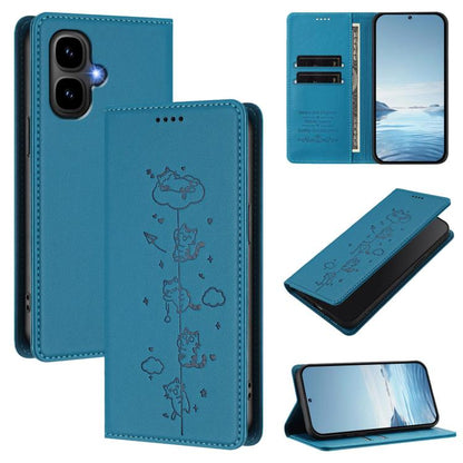 Cute Cats Embossed Magnetic RFID Vegan Leather Phone Case, For Tecno Camon 50 Pro 4G, For Tecno Camon 50 4G, For Tecno Pova Slim 5G / Spark Slim 4G, For Tecno Spark 40C, For Tecno Pova 7 Pro 5G, For Tecno Pova 7 5G, For Tecno Pop 10 / Infinix Smart 10 ...