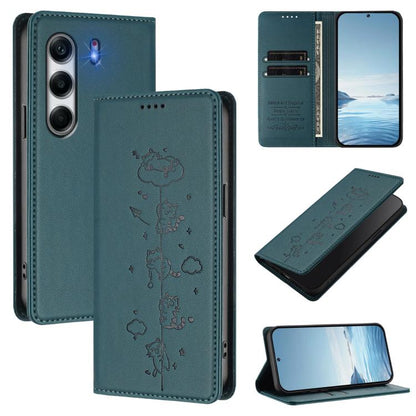 Cute Cats Embossed Magnetic RFID Vegan Leather Phone Case, For Tecno Spark 40 4G, For Tecno Pova 7 Ultra 5G, For Tecno Spark Go 1S / Go 1, For Tecno Camon 40 Pro 4G, For Tecno Camon 40 Premier, For Tecno Camon 40 4G, For Tecno Spark 30C 5G / Pop 9 5G  ...