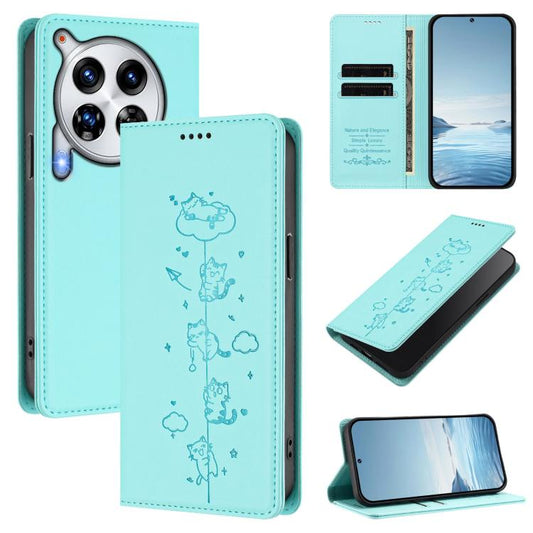 Cute Cats Embossed Magnetic RFID Vegan Leather Phone Case, For Tecno Camon 30 Premier, For Tecno Camon 30 5G / 4G, For Tecno Spark 20 Pro+ 4G, For Tecno Spark 20 Pro / Infinix Hot 40 4G, For Tecno Spark Go 2024 / 20 4G, For Tecno Pova 5 Pro 5G