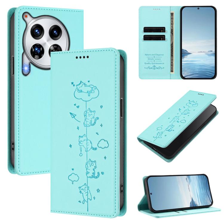 Cute Cats Embossed Magnetic RFID Vegan Leather Phone Case, For Tecno Camon 30 Premier, For Tecno Camon 30 5G / 4G, For Tecno Spark 20 Pro+ 4G, For Tecno Spark 20 Pro / Infinix Hot 40 4G, For Tecno Spark Go 2024 / 20 4G, For Tecno Pova 5 Pro 5G         ...