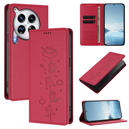 Cute Cats Embossed Magnetic RFID Vegan Leather Phone Case, For Tecno Camon 30 Premier, For Tecno Camon 30 5G / 4G, For Tecno Spark 20 Pro+ 4G, For Tecno Spark 20 Pro / Infinix Hot 40 4G, For Tecno Spark Go 2024 / 20 4G, For Tecno Pova 5 Pro 5G         ...